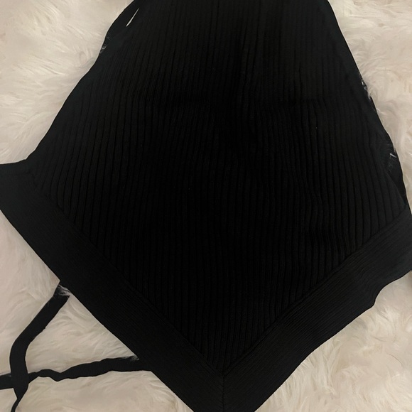 Black Ribbed Knit Top - Picture 2 of 3